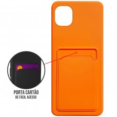 Capa para Motorola Moto Edge 20 Lite - Emborrachada Case Card Laranja